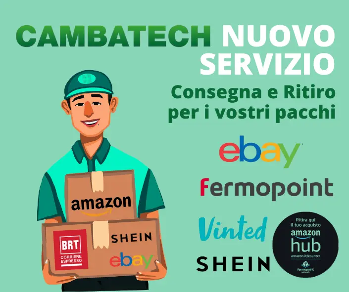 CambaTech punto di ritiro BRT Fermopoint ad Anzio - Uomo che ritira un pacco